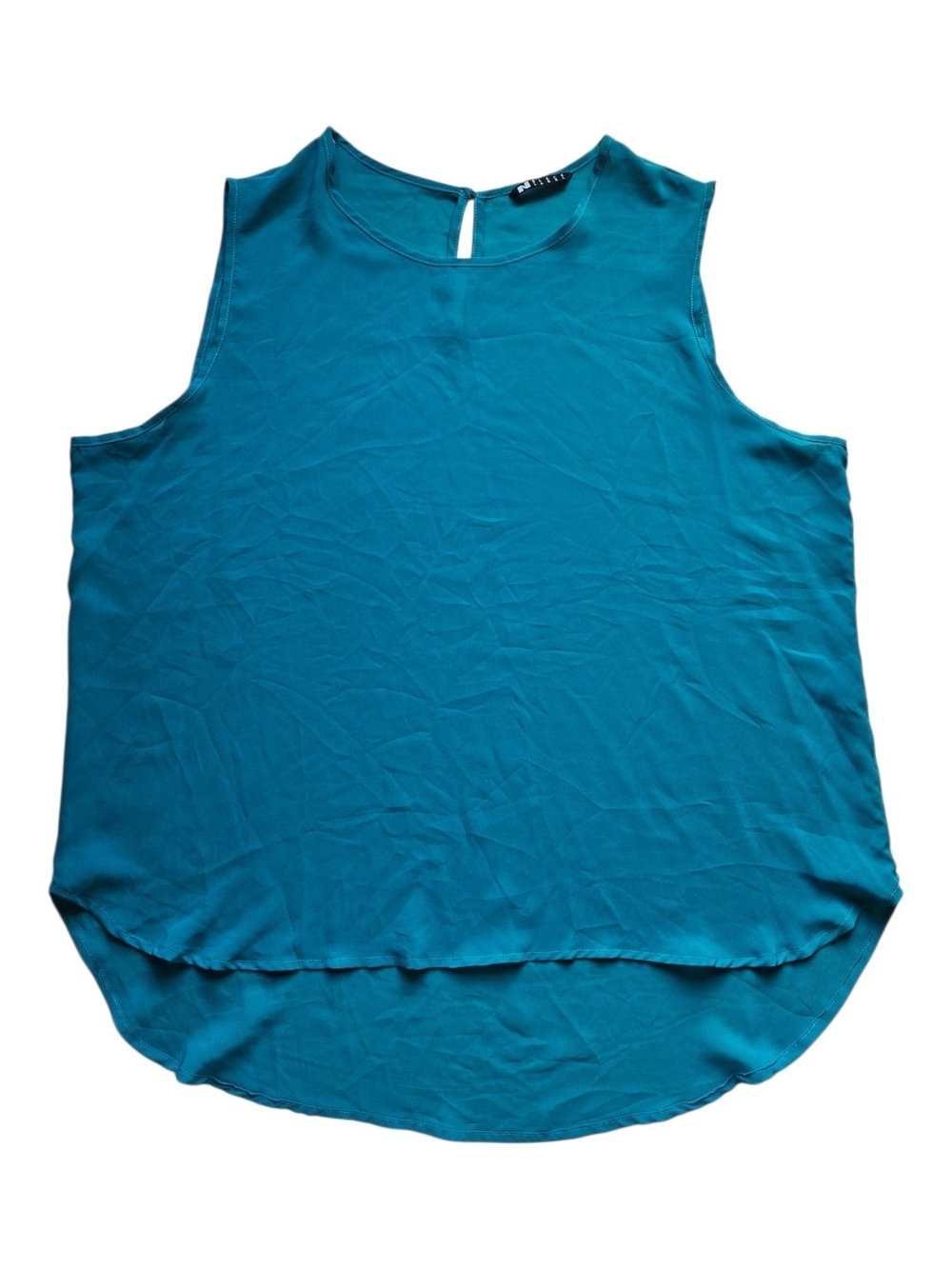 Black Label Dresden Blue Sheer High-Low Sleeveless Blouse Size 1X